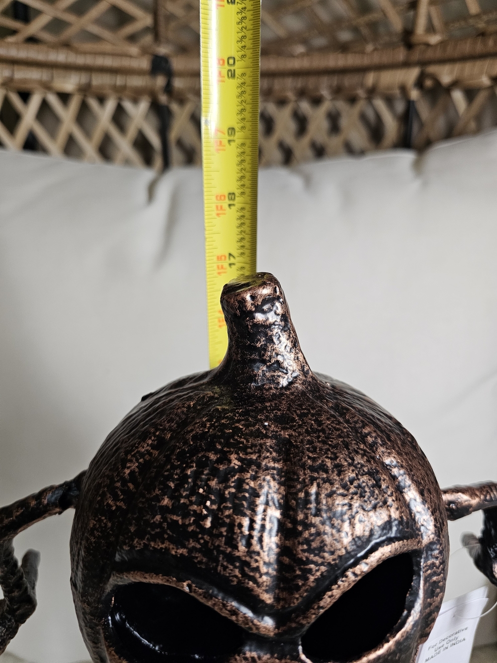 Metal Pumpkin Figurine - Copper Black Finish Spider Halloween - Picture 3 of 5